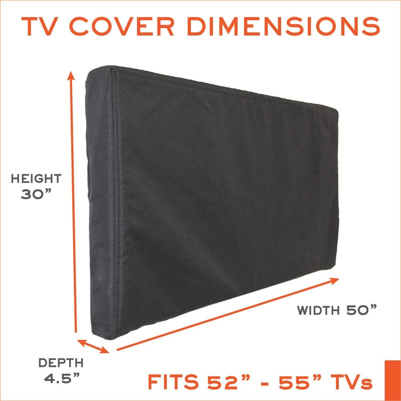 Bozzcovers Outdoor TV Cover 52-55 inch - WITH ZIPPER, Weatherproof, Waterproof 360 degrees protection, Soft Non Scratch Interior - Black - Image 2